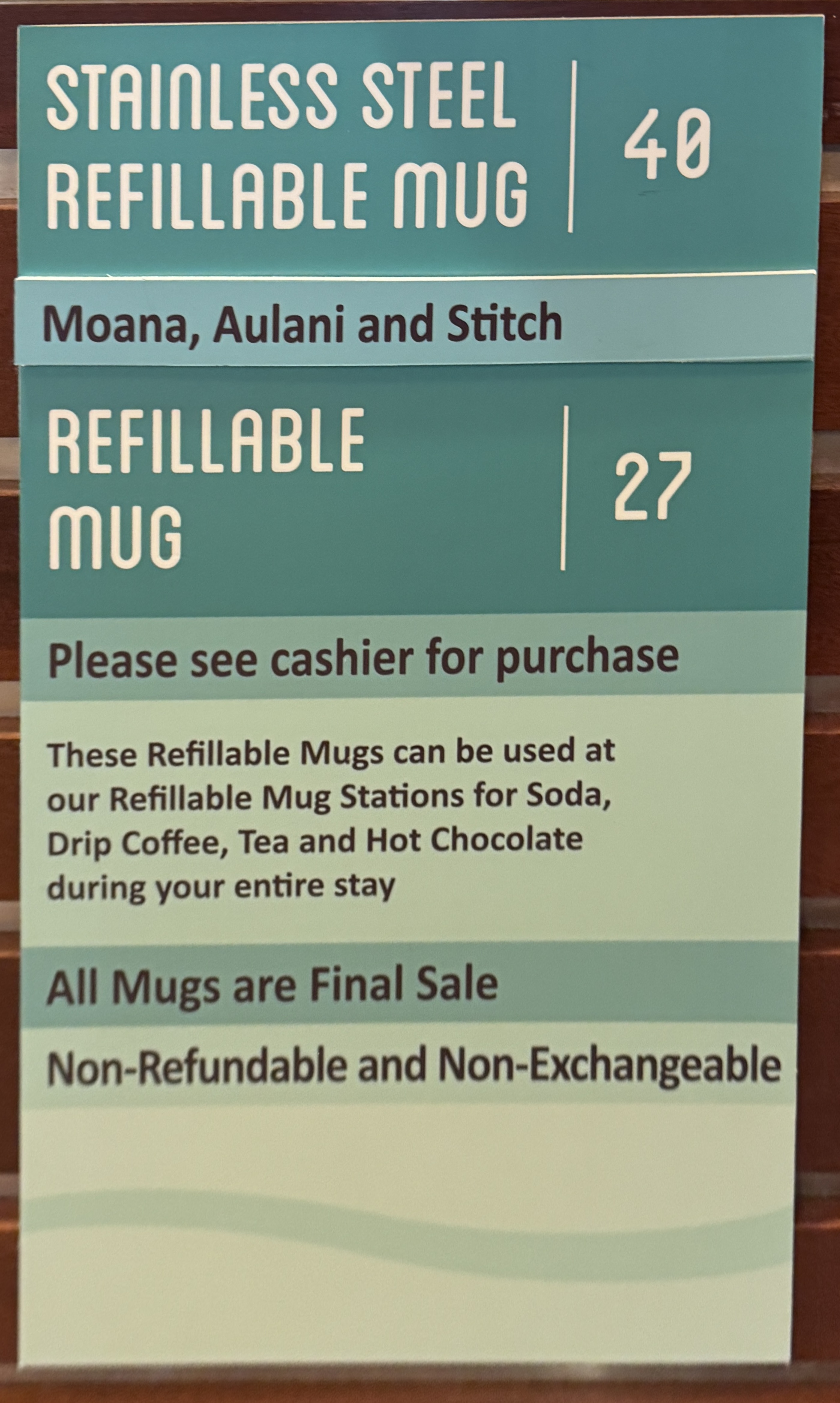 AULANI mug prices