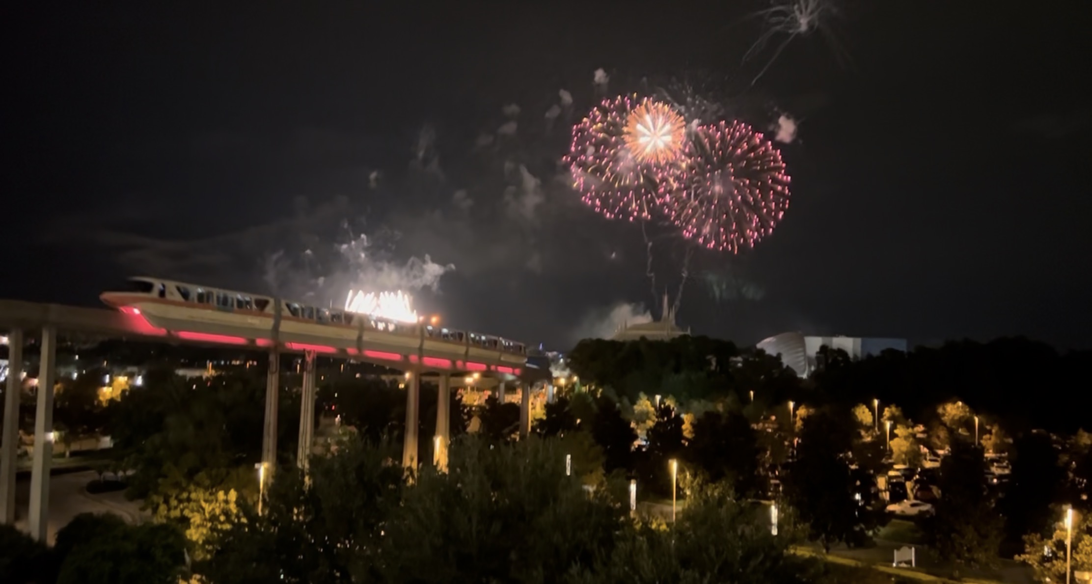 Monorail at MK at night