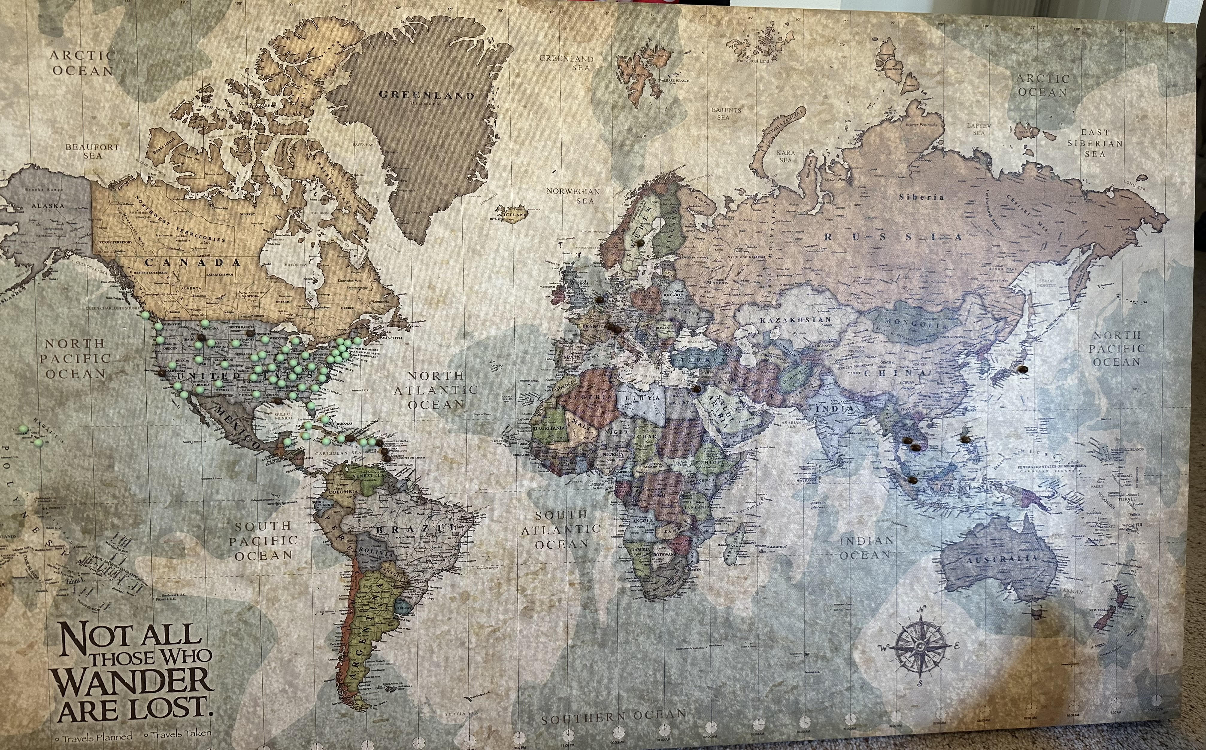 My world push pin map